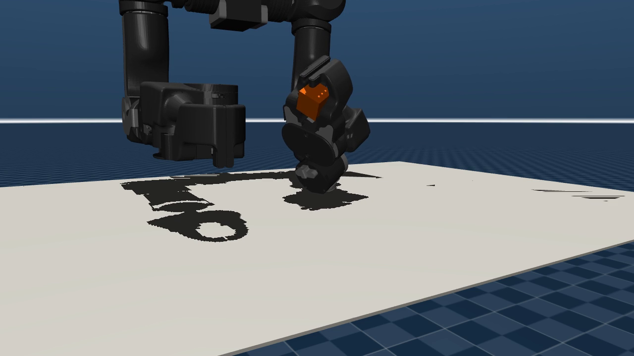 Gripper cradling the cube